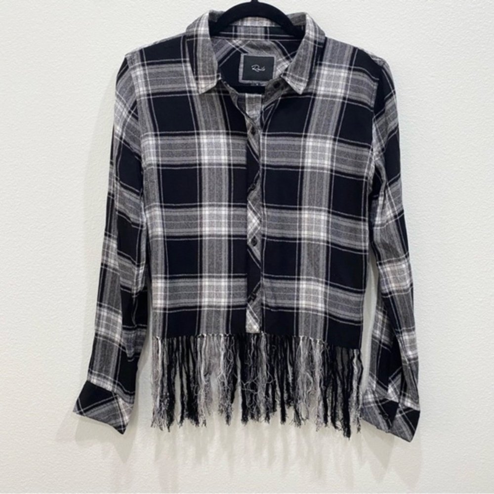 RAILS Plaid Fringe Top - Picture 2 of 5